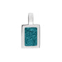 Plain Rectangular Pendant in Turquoise - Silver memorial jewellery