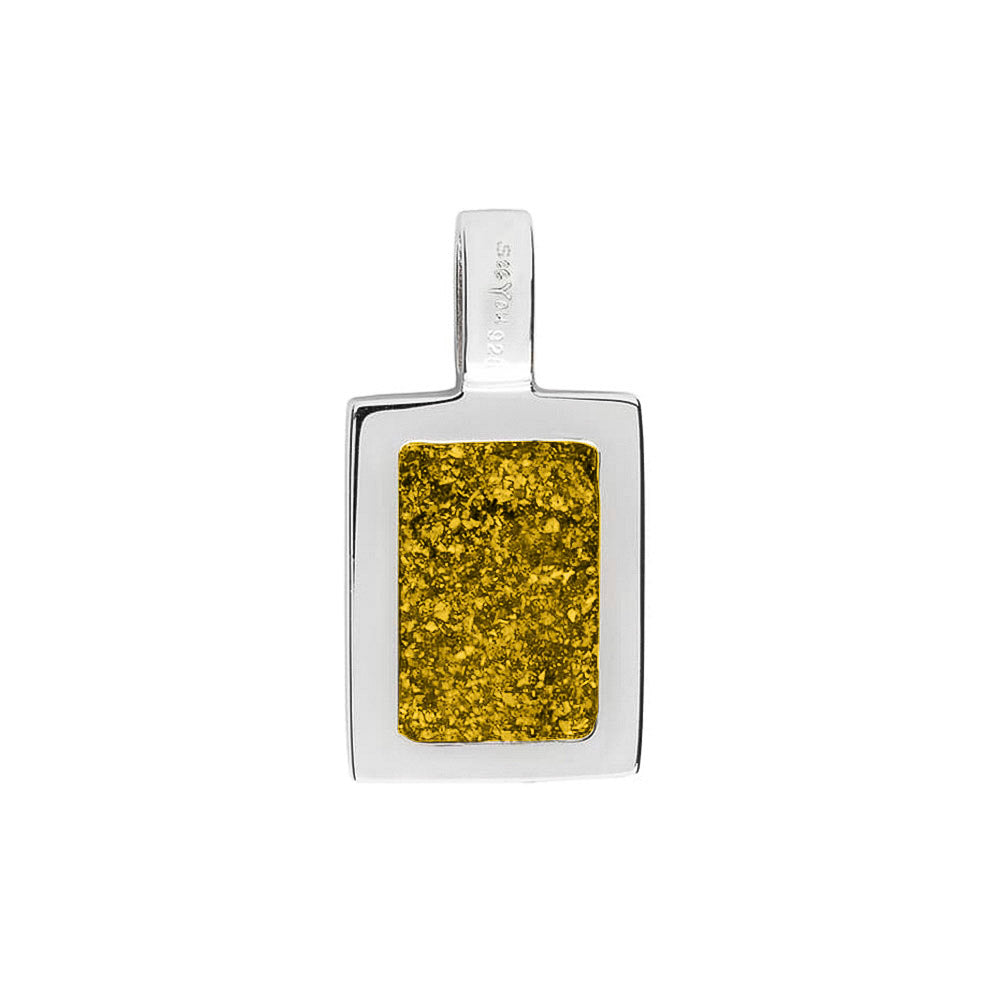Plain Rectangular Pendant in Yellow - Silver memorial jewellery