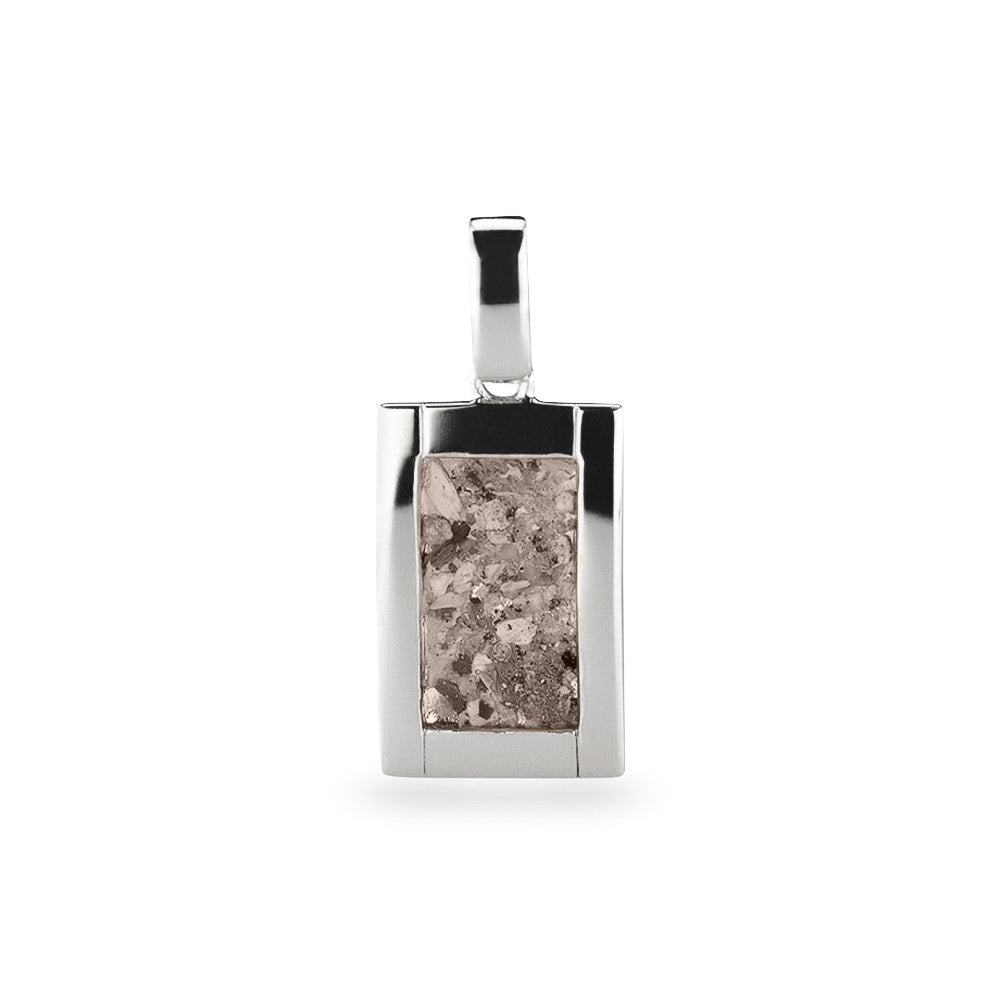 Large Rectangular Pendant in Silver - Silver memorial jewellery