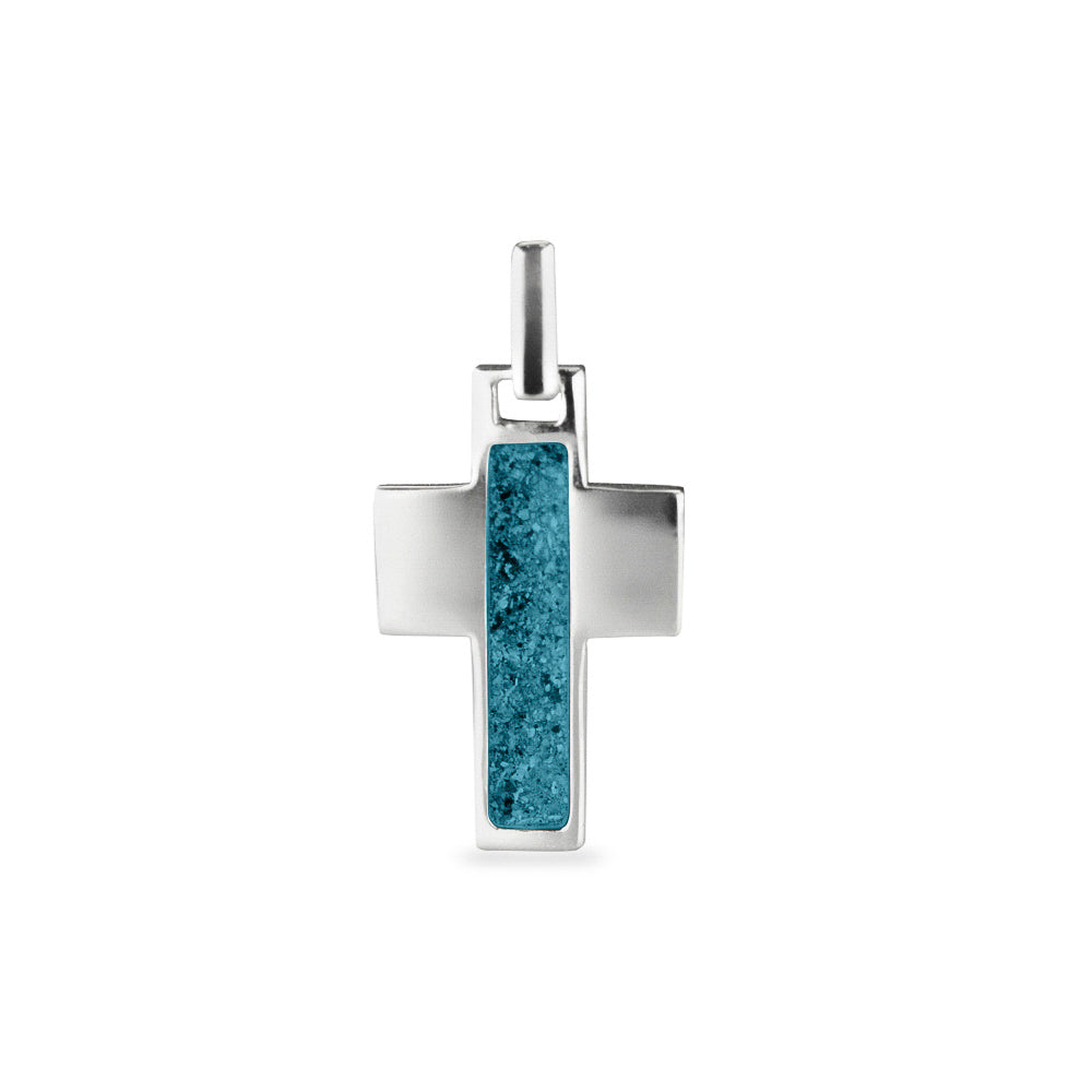 Cross Pendant in Turquoise - Silver memorial jewellery