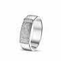 Fingerprint Gem Band Ring - Silver memorial jewellery