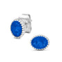 Crown Ear Studs in Blue - Silver memorial jewellery