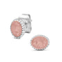 Crown Ear Studs in Blush - Silver memorial jewellery