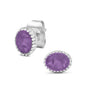 Crown Ear Studs in Purple - Silver memorial jewellery
