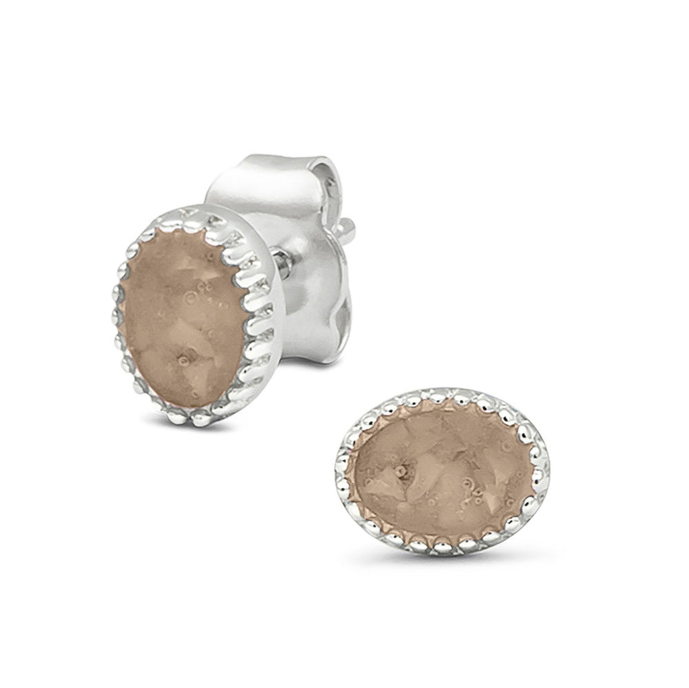 Crown Ear Studs in Transparent - Silver memorial jewellery