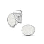 Crown Ear Studs in White - Silver memorial jewellery