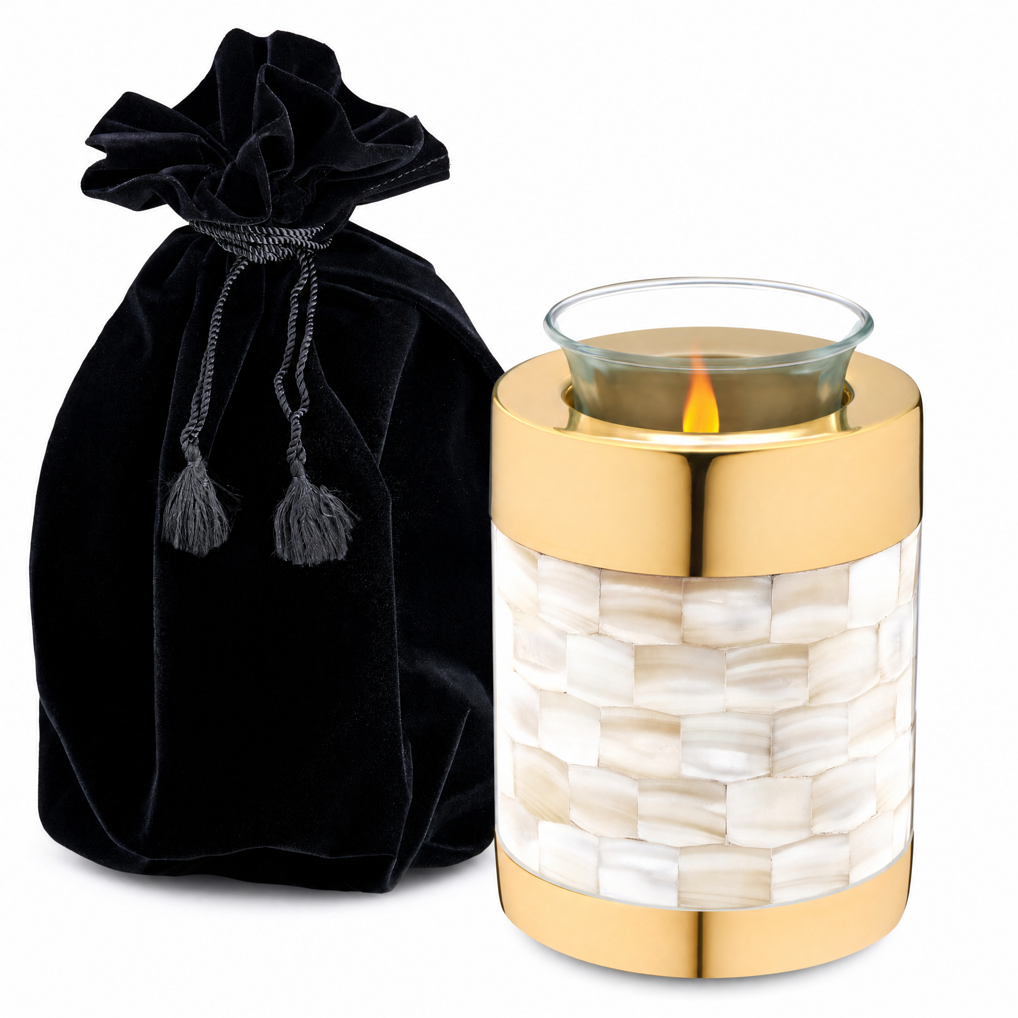 Mother of Pearl™ Tealight Urn Pol Gold