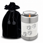 Pet Tealight Urn Pearl White & Bru Pewter