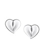 LoveHeart Stud Earrings Rhodium Plated Pol Silver