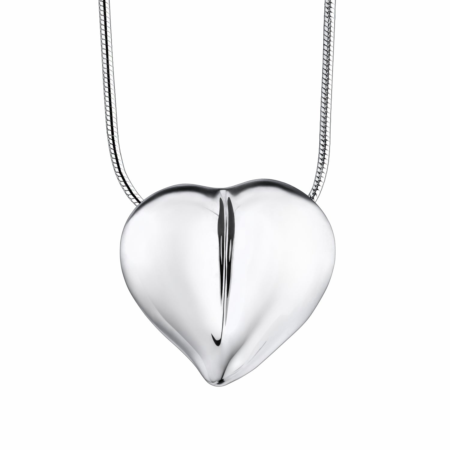LoveHeart Ashes Pendant Rhodium Plated